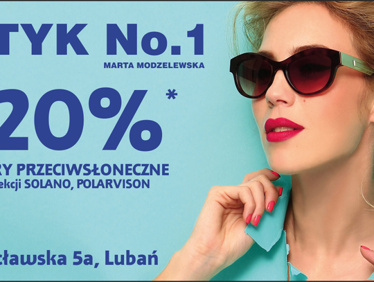 20% rabatu na okulary przeciwsłoneczne 