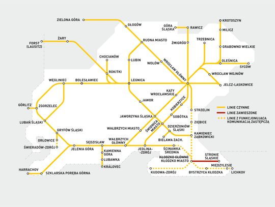 20 września. Planowany stan sieci Kolei Dolnośląskich