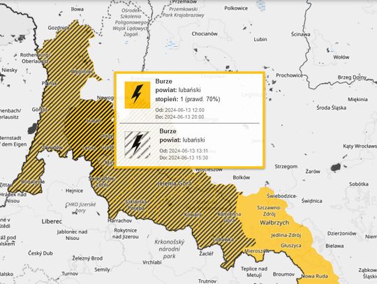 Aktualizacja ostrzeżenia synoptyków. Uwaga burze