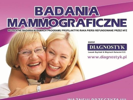 Badania mammograficzne dla kobiet w wieku od 50 do 69 lat