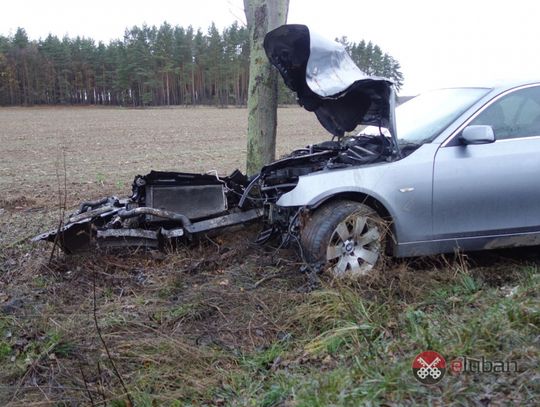 BMW wypadło z drogi