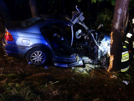 BMW wypadło z drogi na DK30