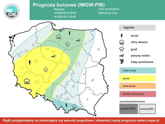 Burzowy front nad Dolnym Śląskiem. Możliwe gradobicie i silny wiatr