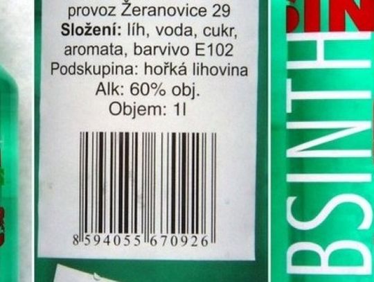 Czeski Absinth 60 proc. skażony alkoholem metylowym