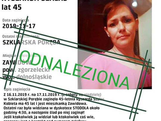 Czy ktoś widział Ryszardę Szałas?