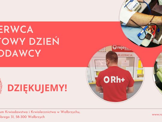 Dziś Światowy Dzień Krwiodawcy - Dziękujemy!