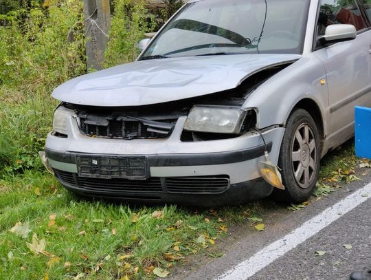 Gałąź leżąca na drodze była przyczyną typowej kolizji