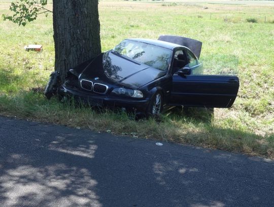 Kierowca pod wpływem rozbił się na drzewie