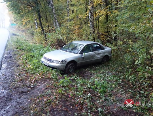 Kolejne auto wypadło z drogi