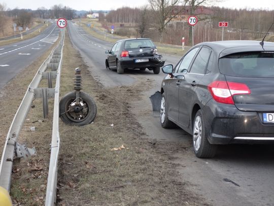 Kolizja przy zjeździe na autostradę