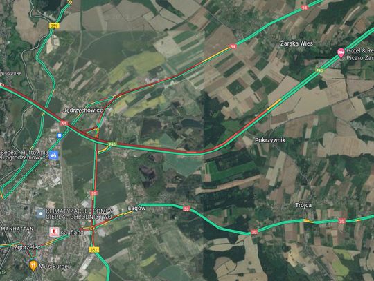 Korkuje się przejście graniczne na autostradzie A4 w Jędrzychowicach