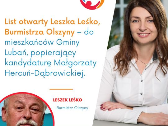 Leszek Leśko poparł kandydaturę Małgorzaty Hercuń-Dąbrowickiej