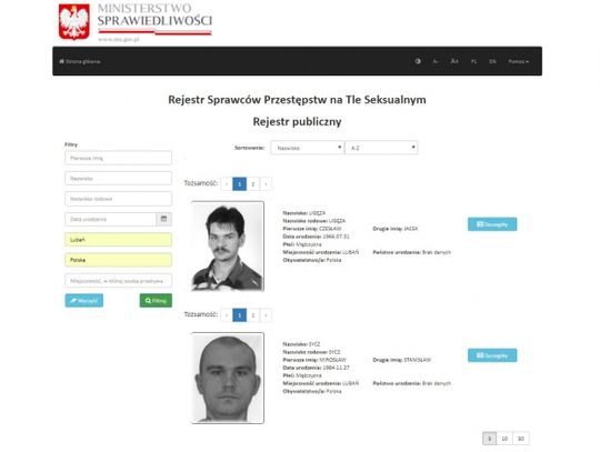Lista gwałcicieli i pedofilów dostępna w internecie
