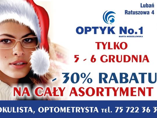 MEGA RABATY W OPTYKU NO. 1 JUŻ 5 i 6 GRUDNIA!