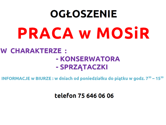 MOSiR szuka pracownika