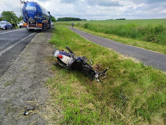 Niebezpieczna kolizja z udziałem motocyklisty