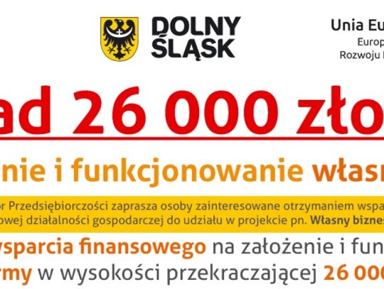 Ponad 26 tys. zł. na założenie własnej firmy