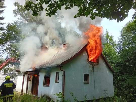 Pożar pustostanu w Świeradowie-Zdroju, trwa akcja gaśnicza [WIDEO]
