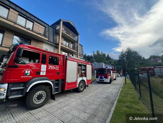 Pożar sauny w apartamentowcu. Strażacy nie mogli wejść do środka
