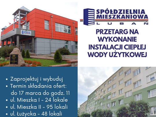 Spółdzielnia Mieszkaniowa w Lubaniu. Przetarg na wykonanie instalacji