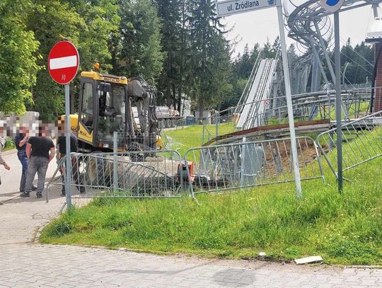 Świeradów-Zdrój. Koparka uszkodziła tor saneczkowy. Na szczęście nikt nie ucierpiał