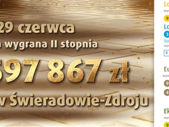 Świeradów-Zdrój z najwyższą wygraną w Eurojackpot w Polsce!