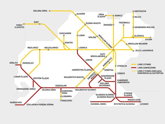 Sytuacja kolejowa na Dolnym Śląsku. Lista odwołanych pociągów