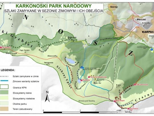 Trudne warunki na górskich szlakach