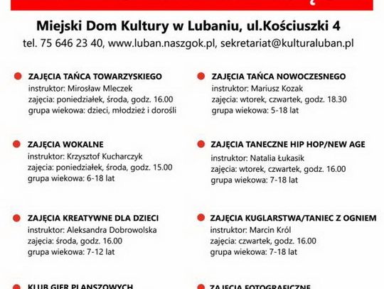 Trwają zapisy na zajęcia w Miejskim Domu Kultury