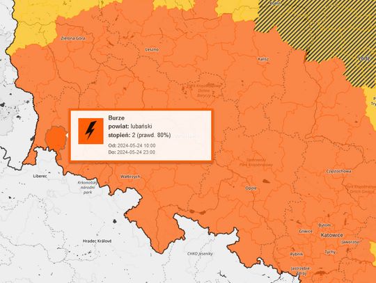 Uwaga nadciągają burze. Ostrzeżenie 2 stopnia