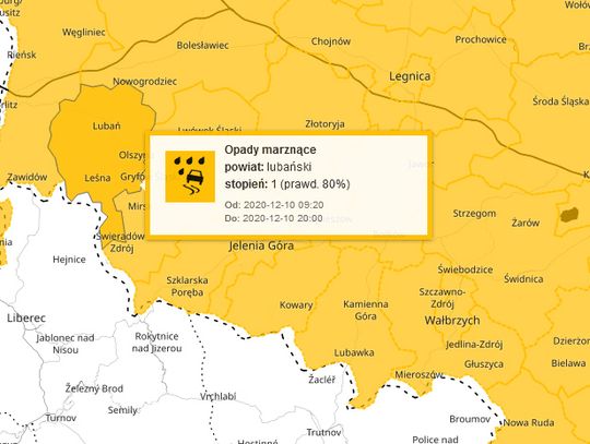 Uwaga! Prognozowane opady marznące