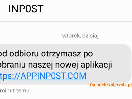 Uważaj na sms-y podpisane INP0ST przez zero