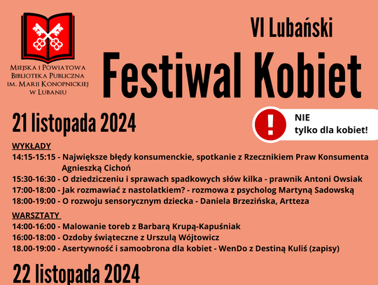 VI Lubański Festiwal Kobiet – pełny plan!