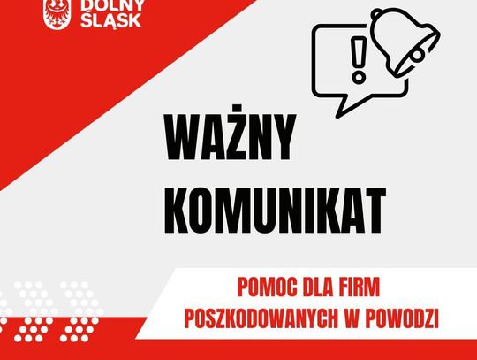 Ważny komunikat dla firm poszkodowanych przez powódź