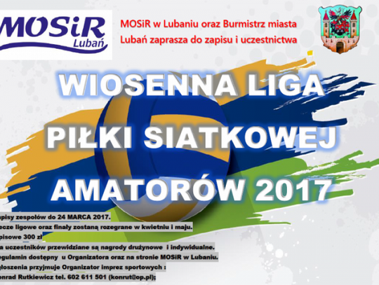 Wiosenna liga piłki siatkowej amatorów 2017