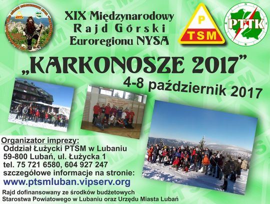 XIX Międzynarodowy Rajd Górski Euroregionu NYSA KARKONOSZE 2017