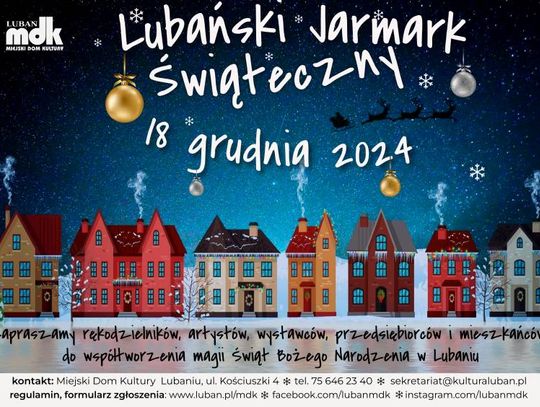 Zapraszamy wystawców na Lubański Jarmark Świąteczny 2024