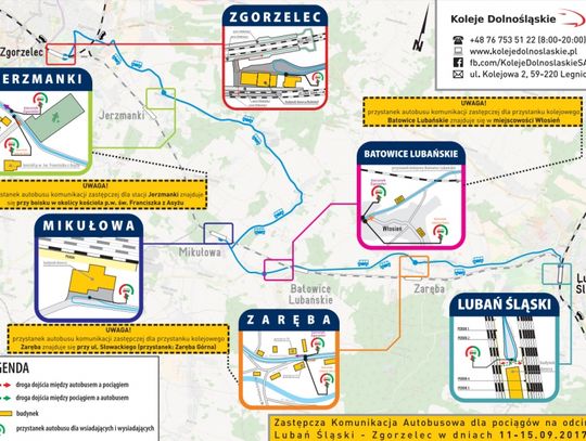 Zastępcza komunikacja autobusowa na odcinku Zgorzelec - Lubań