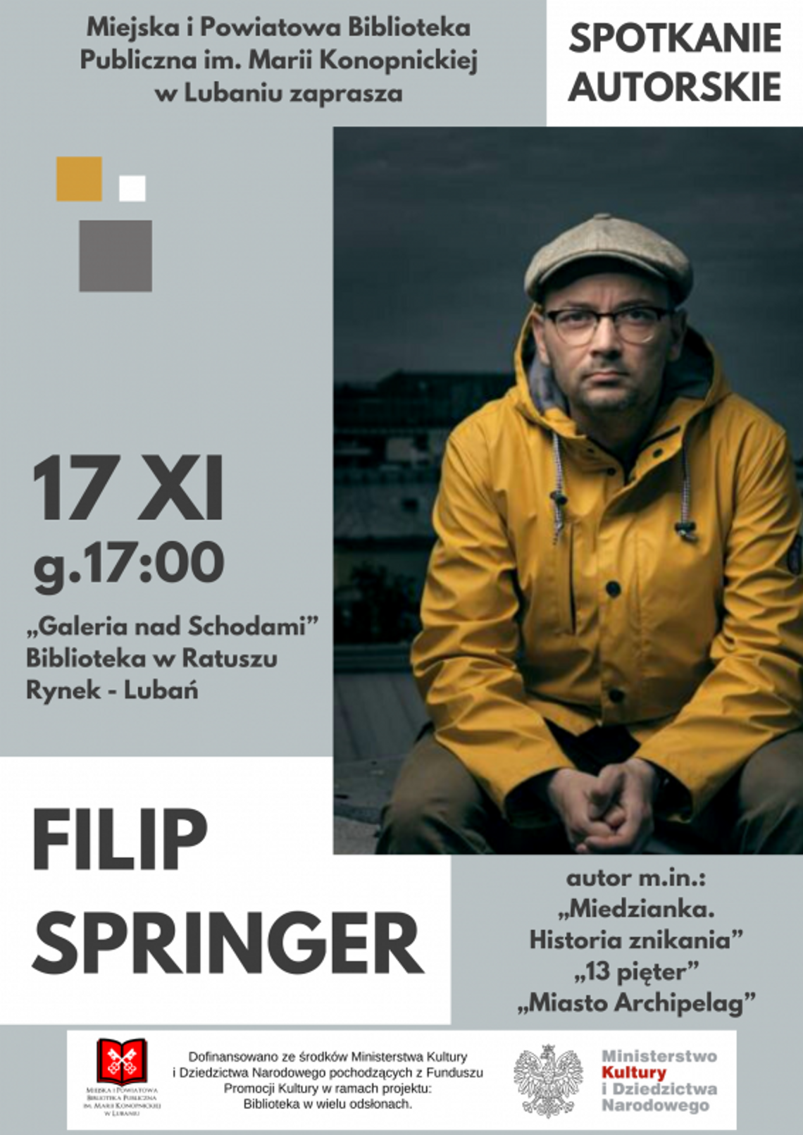 Biblioteka zaprasza na spotkanie autorskie z Filipem Springerem