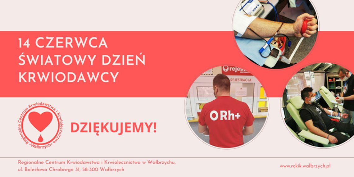 Dziś Światowy Dzień Krwiodawcy - Dziękujemy!