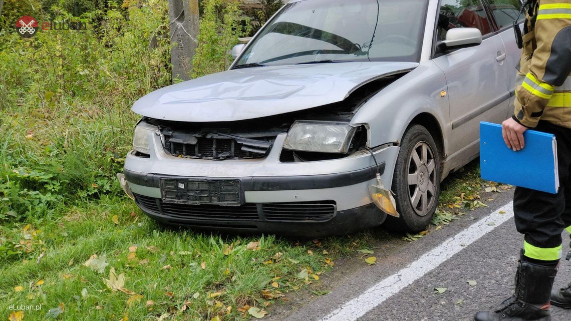 Gałąź leżąca na drodze była przyczyną typowej kolizji