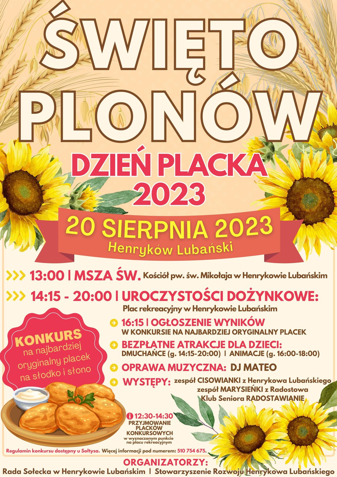 Henryków Lubański. Święto Plonów - Dzień Placka 2023