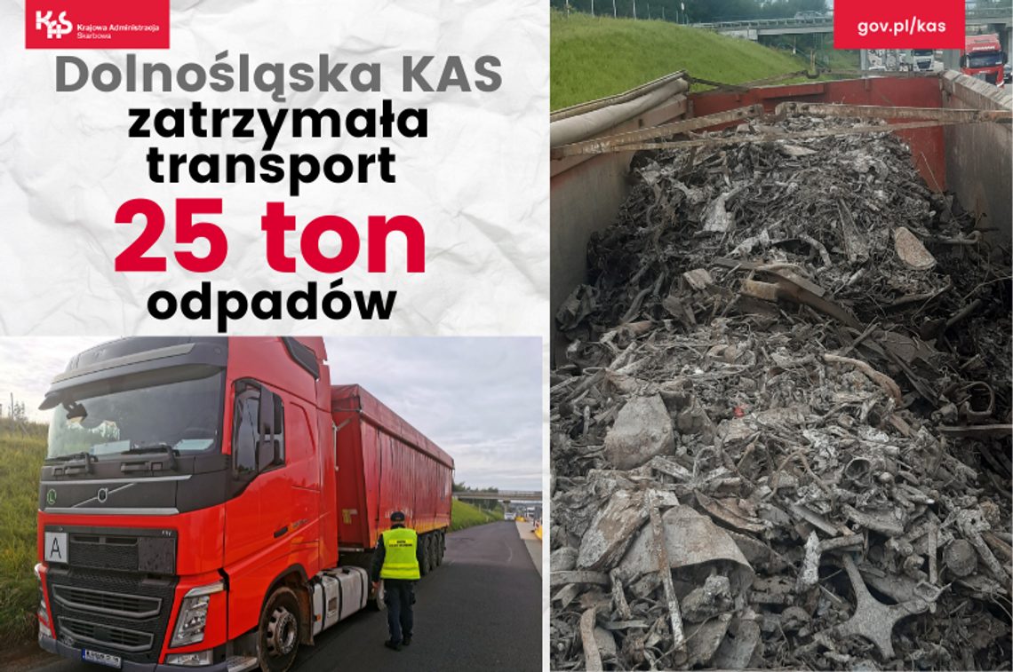 KAS zatrzymała transport 25 ton złomu z Niemiec