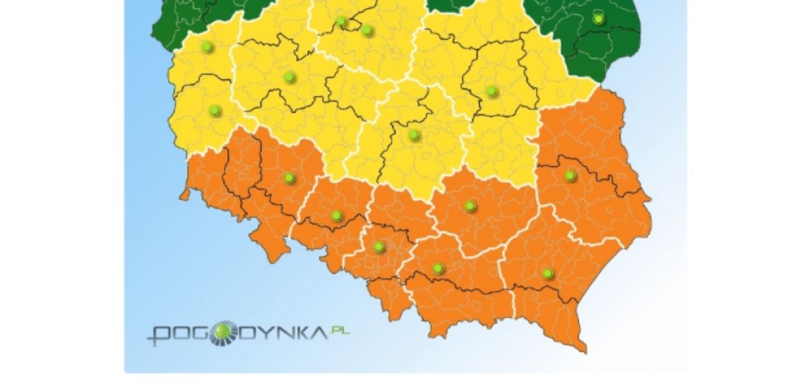 Kolejne ostrzeżenie o burzach z opadami deszczu