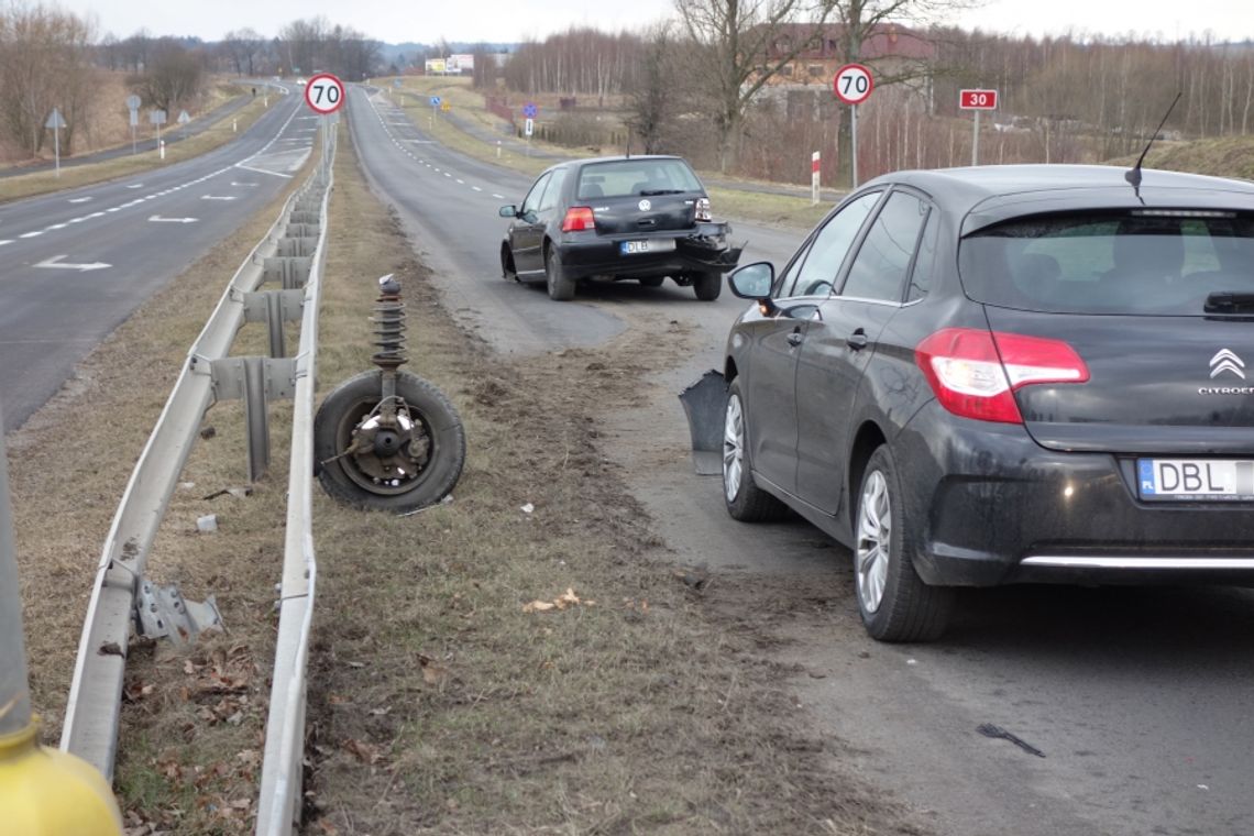 Kolizja przy zjeździe na autostradę