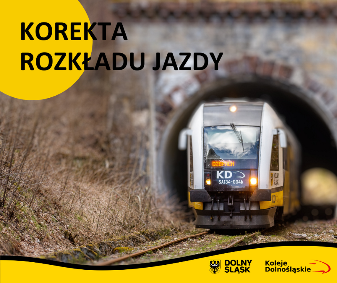 Korekta rozkładu jazdy pociągów Kolei Dolnośląskich – co się zmienia?