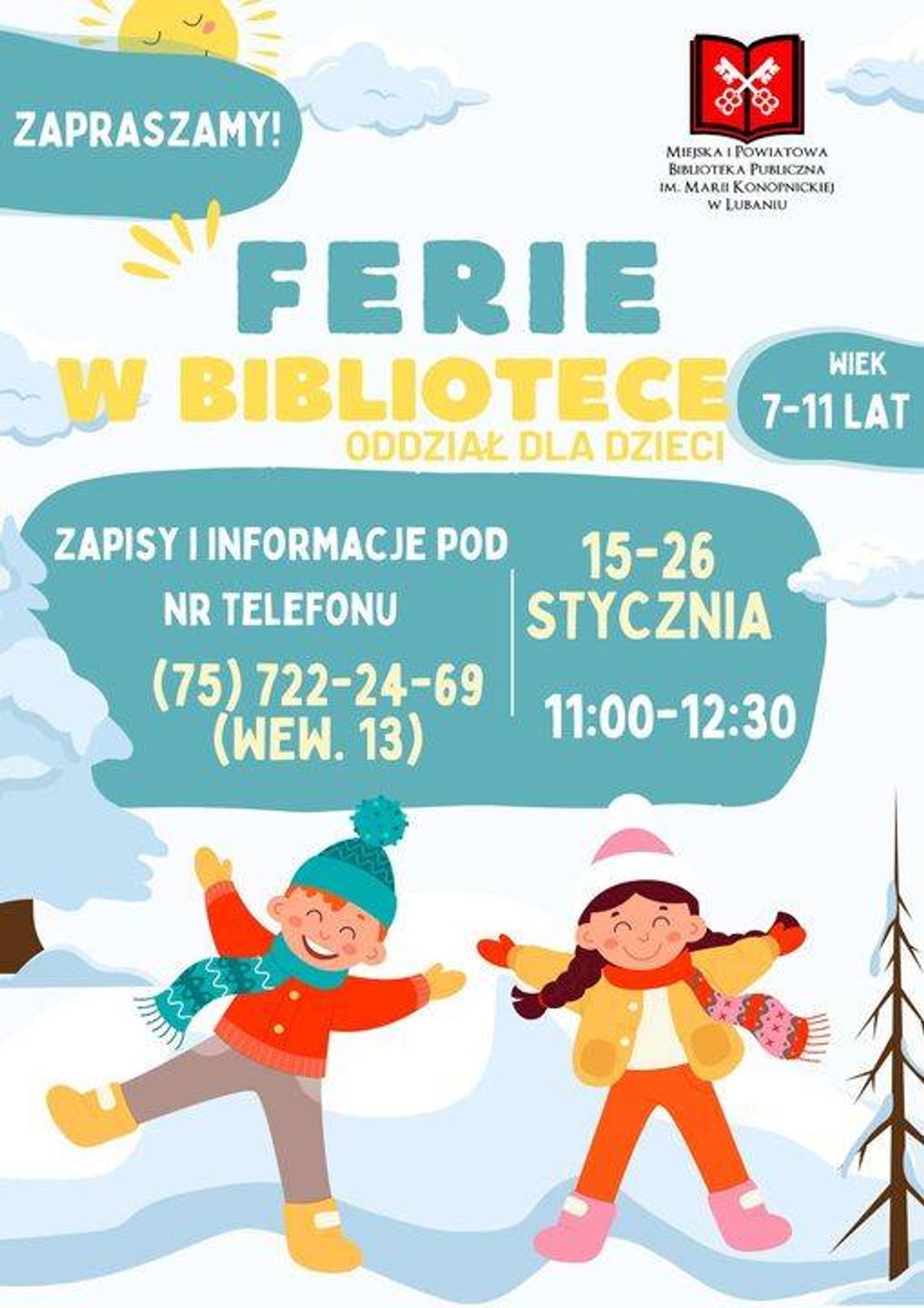 Lubań. Biblioteka zaprasza dzieci na ferie