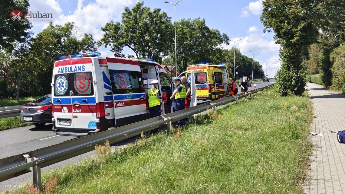 Lubań. Zderzenie dwóch rowerzystów, obaj trafili do szpitala