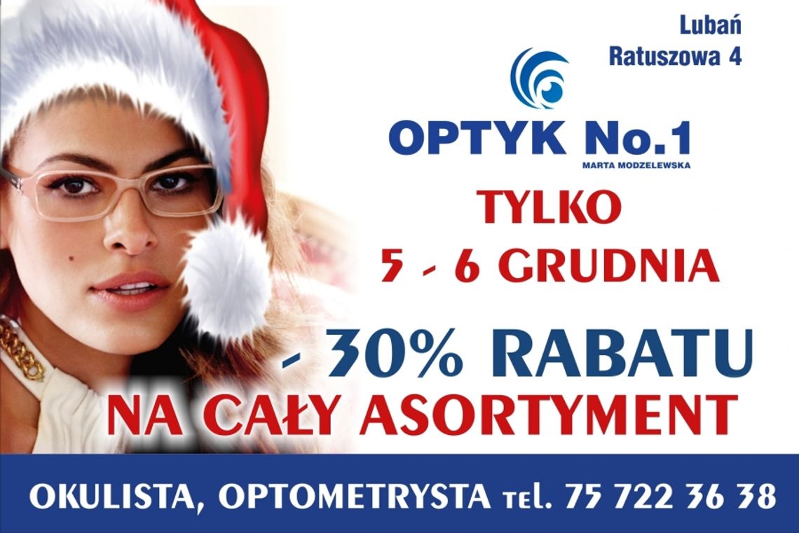 MEGA RABATY W OPTYKU NO. 1 JUŻ 5 i 6 GRUDNIA!