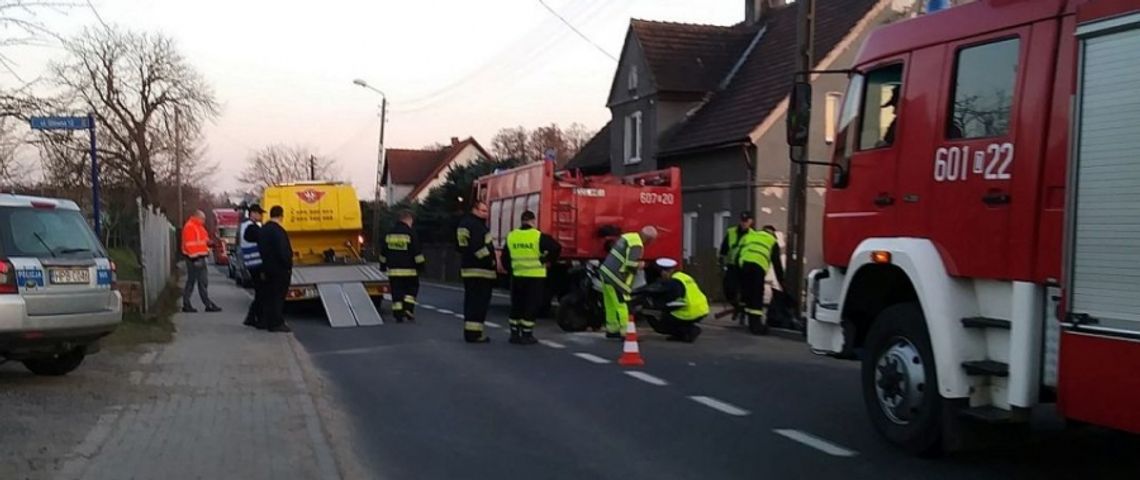 Motocyklista zginął w zderzeniu z wozem strażackim